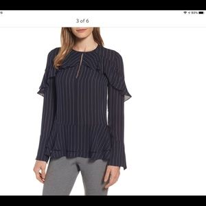 Rare gorg like new Classiques Entier pinstripe beautiful blouse sz medium